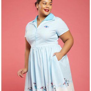 Her Universe Disney Mickey Mouse Minnie Mouse Airplane Retro Dress Plus Size 28